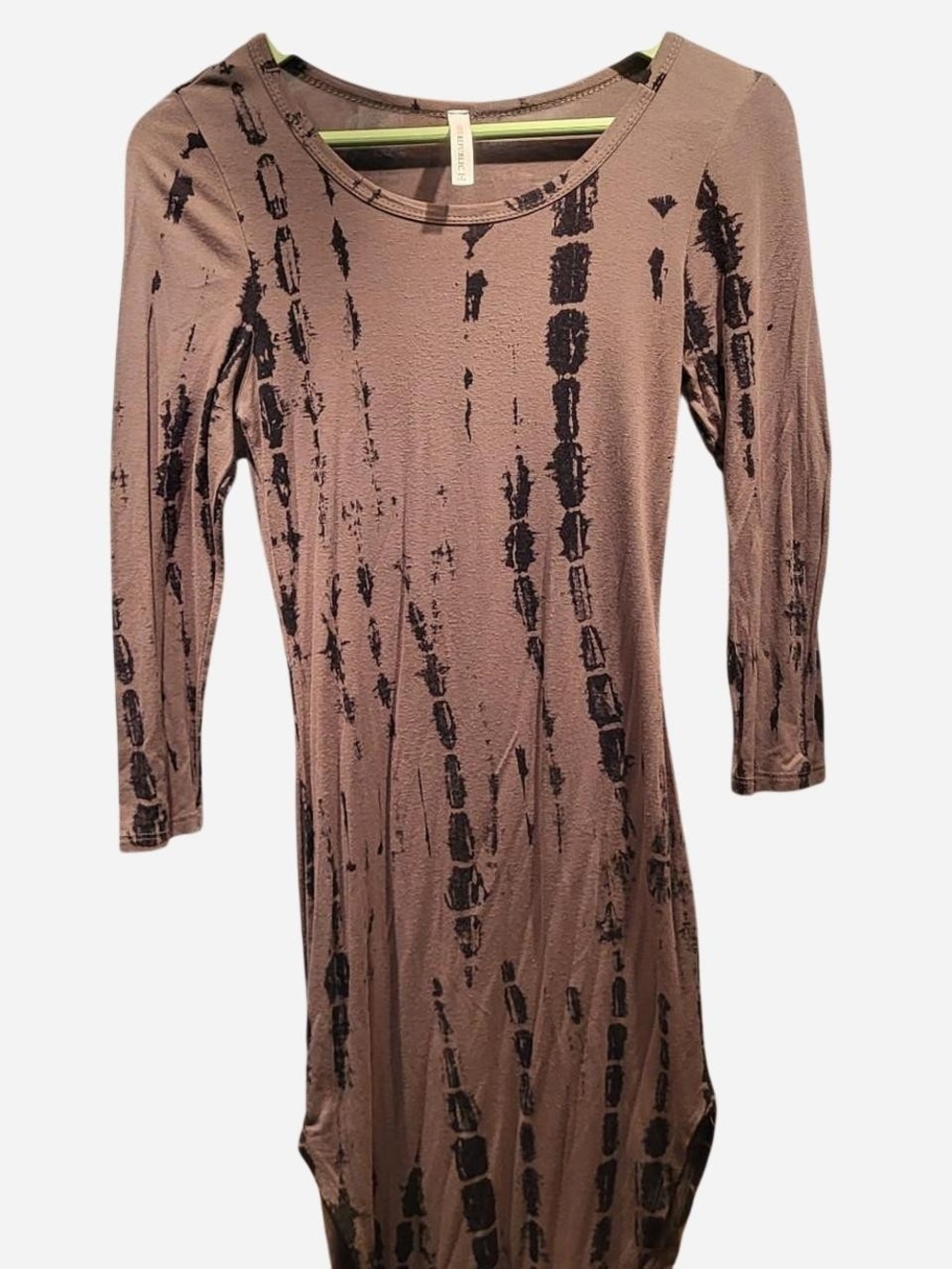 Taupe 🤎 Women's Long Sleeve Printed Dress